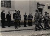 Retrato da recepção do Secretário José Frederico Ulrich - Cumprimentos na Rua Direita - Cândido Forjaz, Joaquim Corte-Real e Amaral, Francisco Valadão, Manuel de Sousa Menezes