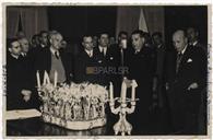 Tomada de Posse dos Presidentes das Câmaras Municipais de Angra e da Praia - Salão Nobre do Palácio do Governo Civil - Manuel Sousa Menezes, Anselmo da Silveira (Câmara de Angra) , Diogo de Menezes (Câmara da Praia), Francisco Valadão. 