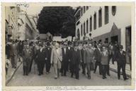 Manifestação de Homenagem a Francisco Lourenço Valadão Júnior aquando da sua retirada enquanto Secretário Geral do Governo Civil - Deixou o cargo por ter completado 70 anos de idade (lei ixorável de limite de idade); Acompanhamento em Cortejo do Largo Prior do Crato até à sua residência na Rua do Infante