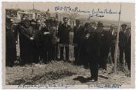 Lançamento da Primeira Pedra do Palácio da Justiça - Baptista Lima, Américo Silveira. Herberto Miranda, Francisco Valadão, Manuel Sousa Menezes, Bispo D. Guilherme. 