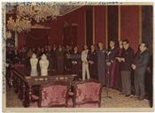 Retrato de Grupo no Palácio do Governo Civil no Dia de Camões - Cumprimentos - Eliseu Pato François, Flores Brasil, Patriarca das Índias, Teotónio Pires