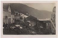 Retrato da destruição da Rua da República após o temporal de 4 de outubro de 1946 na Vila da Calheta