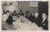 Homenagem no Bar-Restaurante "Terra Nostra" feita ao Capitão do Porto, Rodrigues Gonçalves -  Anselmo Silveira, Manuel Sousa Menezes, José Leal Armas, Teotónio Pires, Coronel Silva Leal, Elmiro Mendes, José de Melo