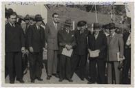 Inauguração do Bairro de Pescadores em São Mateus da Calheta - Henrique Flores, Francisco Valadão, Chege Lourenço da Polícia, João Rodrigues, Castro Mendes, Galope Reis