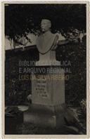Retrato da Inauguração do Busto de António Manuel Lino no Jardim Público de Angra - Legenda "Dr. Lino, 1865-1827, Cultivou as Flores, as Letras, a Música"