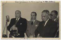 Retrato de Francisco Valadão na Inauguração do Balneário Atlântico na Praia da Vitória - João Afonso (Presidente da Câmara da Praia), Francisco José (autor do projeto), Francisco Valadão, Manuel Sousa Menezes 