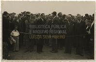 Retrato Inauguração da estrada da Bagassina às Lages na Terra-Chã - <span class="hilite">Joaquim</span> Corte-Real e Amaral, Silva Leal, Francisco Valadão