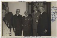 Retrato de Grupo no Almoço na Serreta oferecido ao Ministro das Obras Públicas - Francisco Valadão, Engenheiro Campilho , General Costa Macedo, Coronel Alforia, Visconde das Mercês