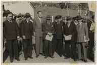 Inauguração do Bairro de Pescadores em São Mateus da Calheta - Presença do Rádio Clube de Angra - Manuel de Sousa Menezes, Leal Armas, Francisco Valadão, Eliseu Pato François 