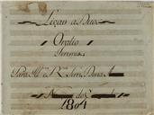 Lição a Duo / Oratio / Jeremaiae / Para Ill.ma e R.ma Sern.ª, Dona Anna / Novica do Convento / 1804