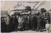 Homenagem na Ribeirinha ao professor de instrução primária António José de Melo - pelos 90 anos - Cândido Forjaz, Manuel Sousa Menezes, Francisco Valadão, Elmiro Mendes, Corte-Real e Amaral. 