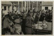 Inauguração do Bairro de Pescadores em São Mateus da Calheta - Presença do Rádio Clube de Angra - Manuel de Sousa Menezes, Leal Armas, Francisco Valadão, Eliseu Pato François 