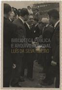 Retrato Inauguração da estrada da Bagassina às Lages na Terra-Chã - Cumprimentos por Cândido Forjaz, <span class="hilite">Joaquim</span> Corte-Real e Amaral 