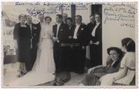 Casamento de Henrique Aguiar (filho do Tenente Agostinho Areias) com Maria de Lourdes Moniz (filha do Tenente Paulo Moniz), Capitão Aniceto, Francisco Moreira. 