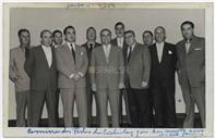 Retrato da Comissão das Festas da Cidade de 1958 - José Parreira, Arnaldo Bobão, Guilherme Carvalhal, David Melo, Adalberto Martins, José Gonçalves Leonardo, Rafael Lisboa, José Silveira da Costa, Jorge  Leonel Bettencourt, João Vieira Valentim e Raul Leslinho
