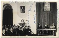 Retrato da Festa de São Tomaz de Aquino no Seminário de Angra do Heroísmo - Francisco Valadão, Eliseu Pato François, Dr. Monjardino, Bispo D. Manuel Afonso de Carvalho, Teotónio Pires, Luís Lima