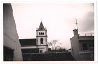 Retrato de perspectiva de uma das torres da Igreja da Sé de Angra 