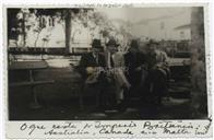 Retrato de Elmiro Mendes, Flores Brasil, Francisco Valadão e Cândido Forjaz no Jardim 