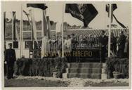 Inauguração do Bairro de Pescadores em São Mateus da Calheta - Presença do Rádio Clube de Angra - Dr. Manuel de Sousa Menezes, Dr.Leal Armas