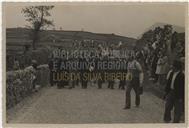 Retrato na Inauguração da Estrada na Canada do Mato na Serra da Ribeirinha - Joaquim Corte-Real e Amaral, Cândidom Forjaz, Silva Leal e Francisco Valadão 