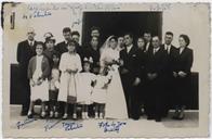 Casamento da filha de José Brites na Vila Nova - Francisco Valadão e Evangelina Machado Valadão, Fátima, Maria Teresa Moreira Valadão, Maria Francisca Moreira Valadão, José Brites 