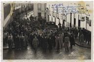 Chegada de Manuel de Sousa Menezes de Lisboa - Cortejo em direção ao Palácio do Governo Civil, onde irá tomar posse enquanto Governador Civil.