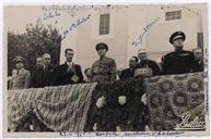 Desfile Militar que assinala o V Centenário do Povoamento da Terceira - Francisco Valadão, Elmiro Mendes, Coronel Alforia, Bispo D. Guilherme, Serrão dos Reis, Toledo, José Frederico Ulrich