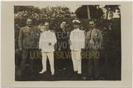 Retrato da Visita da Divisão Naval Portuguesa ao Porto de Angra - <span class="hilite">Joaquim</span> Moniz de Sá Corte-Real e Amaral (Governador Civil), com os 2 antigos Governadores civis Afonso de Carvalho e Adolfo Trindade e os 2 antigos substitutos António Ramos e Rocha Alves 