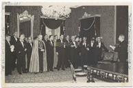 Serão de Folclore no Palácio do Governo <span class="hilite">Civil</span> - Visita do Ministro da Justiça - Henrique da Costa Braz (discursando acerca do grupo de folclore que se vai ouvir), Bispo D. Manuel Afonso de Carvalho, Teotónio Pires, Francisco Valadão 