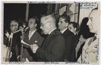 Inauguração da Luz Eléctrica nas Lajes - Diogo Meneses (Presidente da Câmara da Praia), Francisco Valadão, Teotónio Pires, Padre Rocha 