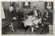 Retrato de Grupo na Primeira Viagem do Navio "Cedros" da E.I.N - Cândido Forjaz, Francisco Valadão, Eliseu Pato François e Leal Armas 