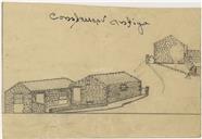 Desenho a Carvão de Construção Antiga 