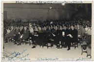 Festas da Cidade de 1959 - Actuação da Orquestra Filarmónica de Angra no Lawn Tennis Club (Ténis) - Concerto sobre a direção de Raul Coelho - Assistindo no público: Cândido Forjaz, Rafael Vaz Lisboa, Francisco Valadão, Henrique da Costa Braz, Cândido <span class="hilite">Oliveira</span>, João Gouveia