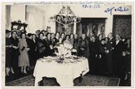 Homenagem a D. Fernando Cento, Núncio Apostólico em Portugal na casa de Cândido Forjaz - Francisco Valadão, Bispo D. Manuel Afonso de Carvalho, Senhor Bispo de Tiava Dom Pedro da Silva, 