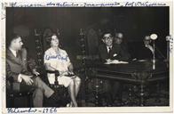 Inauguração da Semana de Estudos 1966 - Luísa Dart, Vitorino Nemésio, Tenente-coronel José Agostinho 