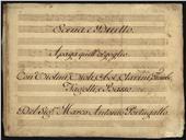 Scena e Duetto / Apaga quell' orgoglio / Con Violini, Viole, Oboê, Clarini, Trombe, / Fagotti, e Basso / Del. Sig.re Marco Antonio Portugallo