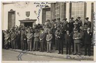 Festejos do Dia das Forças Armadas dos Estados Unidos no acampamento Americano estacionado nas Lajes - Participação das Forças Portuguesas da B.A.4 - Capitão de Guerra Faro Viana, Coronel Smith (Forças Americanas) - Restaurante "Terra Nostra" na Base das Lajes