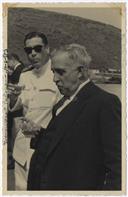 Retrato de Francisco Valadão na Inauguração do Balneário Atlântico na Praia da Vitória - Elmiro Mendes, João Afonso (Presidente da Câmara da Praia), Francisco José (autor do projeto)