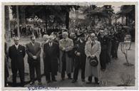 Comemorações Garrettianas - Inauguração da Glorieta de pedra e bronze no Jardim Público de Angra - Diogo Menezes, Francisco Valadão, Cândido Forjaz, Rocha Alves