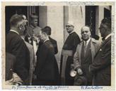 Retrato da Inauguração da Caixa Geral de Depósitos de Angra - Flores Brasil, Abecassis, Bispo D. Manuel Afonso de Carvalho, Rocha Alves, Eliseu Pato François, Monteiro Ferraz, Vigário Pereira 