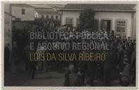 Inauguração do Monumento e Lápide na Casa onde viveu Francisco Ferreira Drummond - Elmiro Mendes, Francisco Valadão, Manuel de Sousa Menezes, Cândido Forjaz, Joaquim Corte-Real e Amaral 