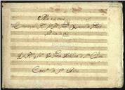 Missa a 4 vozes / composta pelo R.mo Sn.or P.e Fran.co Xavier de Fontes / na era de 1801 / Da R.ma Sn.ra D. Tereza Michelina de S.ta Clara / Comv.to de S.to Andre