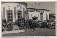 Festejos do Dia das Forças Armadas dos Estados Unidos no acampamento Americano estacionado nas Lajes - Participação das Forças Portuguesas da B.A.4 - Capitão de Guerra Faro Viana, Coronel Smith (Forças Americanas) - Restaurante "Terra Nostra" na Base das Lajes