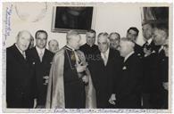 Visita de D. Fernando Cento, Núncio Apostólico de Portugal à Quinta de Santa Catarina - Diogo Menezes, Manuel de Sousa Menezes, Francisco Valadão, Teotónio Pires, Henrique Flores, Francisco Valadão, Eliseu Pato François, Cónego Jeremias Simões, Marcelino Moules, Aires Tavares, Bretão 