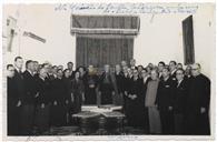 Visita de D. Fernando Cento, Núncio Apostólico de Portugal à Quinta de Santa Catarina - Cocktail oferecido pelo Bispo D. Manuel de Carvalho - Diogo Menezes, Manuel de Sousa Menezes, Francisco Valadão, Teotónio Pires, Henrique Flores, Francisco Valadão,  Eliseu Pato François, Cónego Jeremias Simões, Marcelino Moules, Aires Tavares, Bretão, D. Amélia Pamplona, D. Alvarina Simões Flores, Serrão Guerra, Teotónio Pires, João Alforia, Padre Júlio Martins, Agnelo Ornelas do Rego, Baptista de Lima.